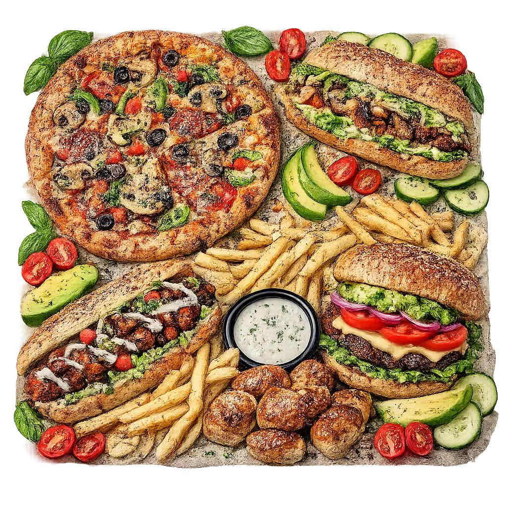 Mellow Mushroom Vegan Menu with plant-based pizzas and vegan-friendly dishes
