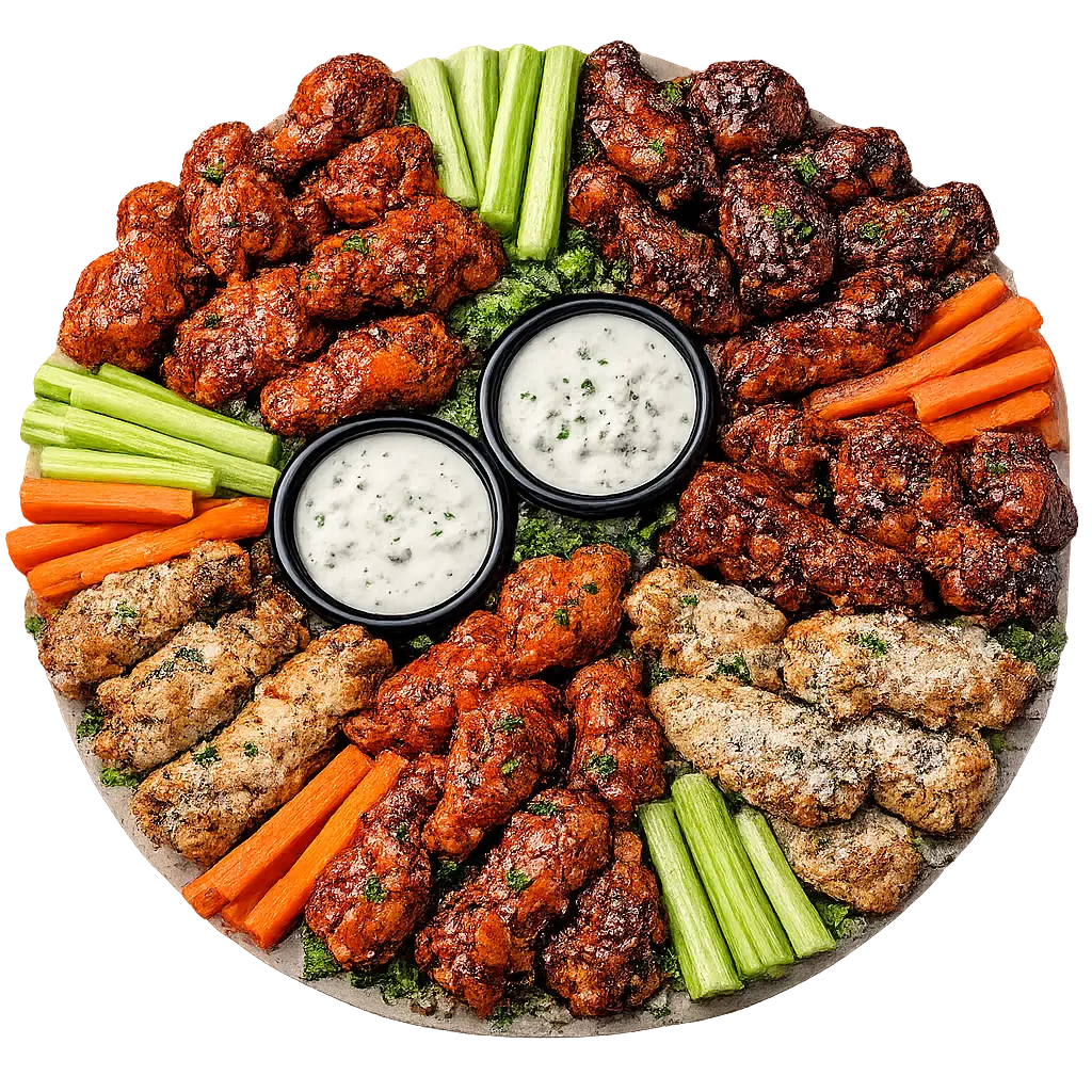 Mellow Mushroom wings with dipping sauce