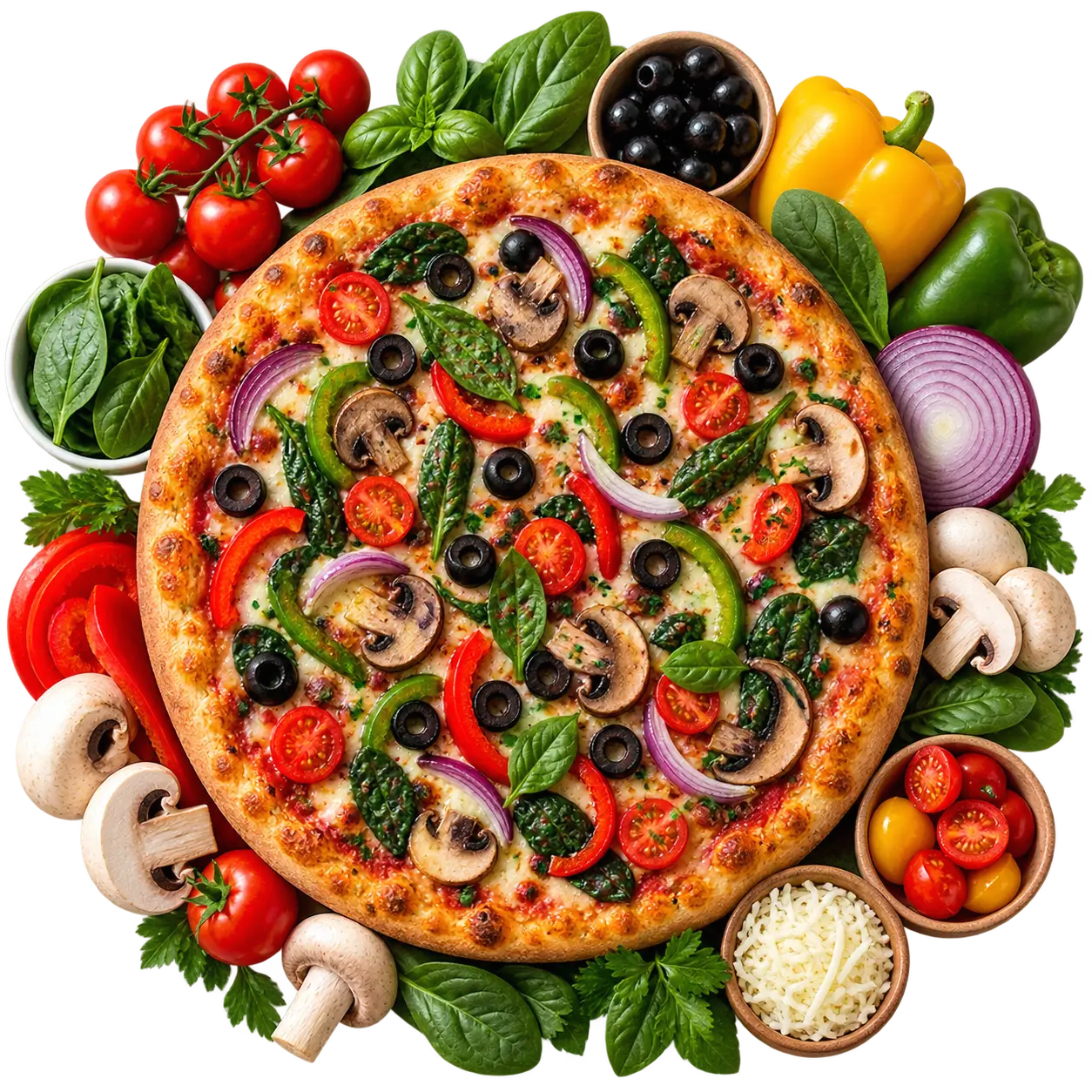 Mellow Mushroom Allergens and Dietary Options Guide 2026 with vegan, vegetarian, gluten-free and dairy-free icons