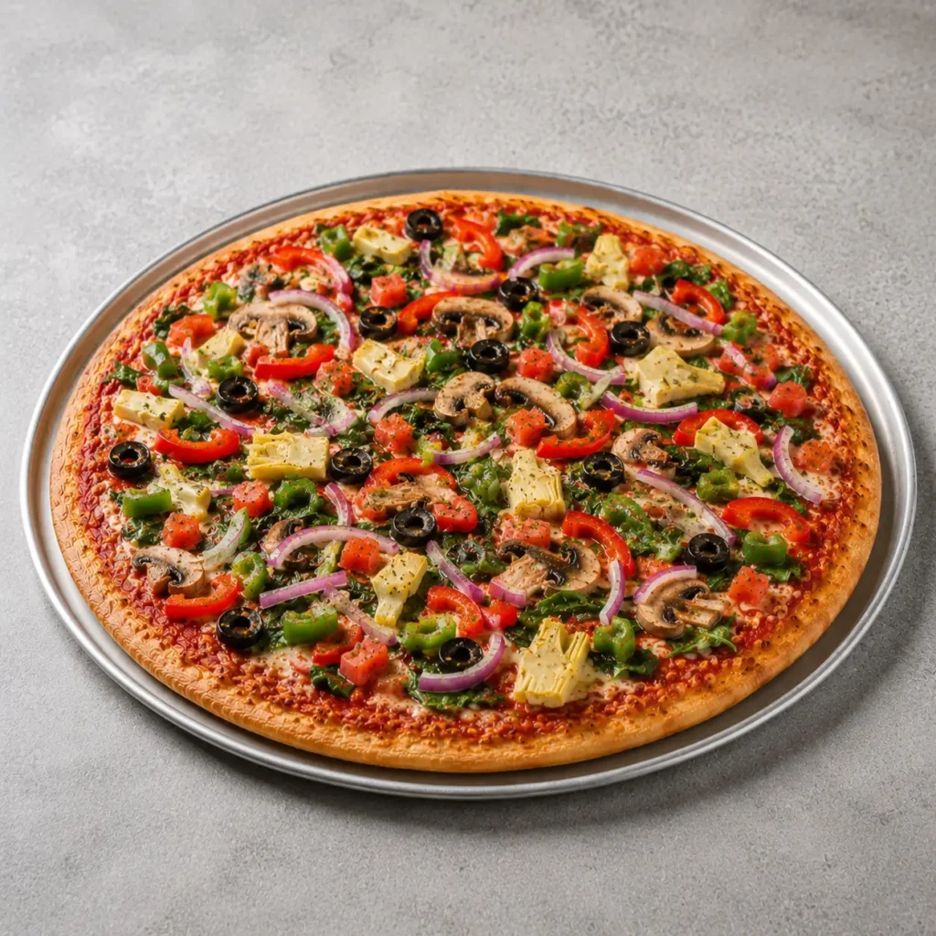 Vegan BYO Pizza from Mellow Mushroom with customizable vegan toppings