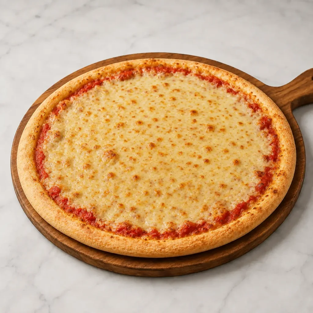 Mellow Mushroom Vegan Cheese Pizza with dairy-free vegan cheese