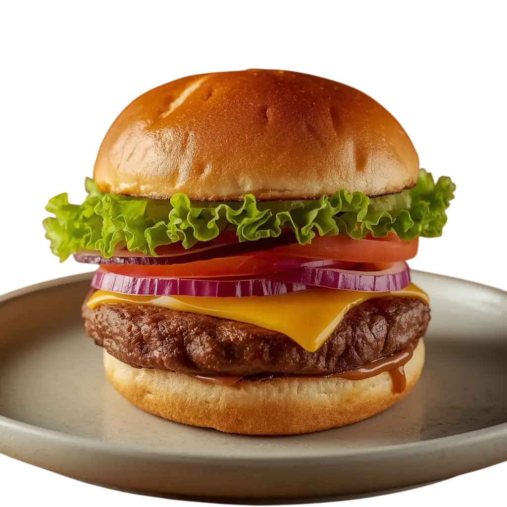 Mel's All American Smashburger with melted cheese and fresh toppings